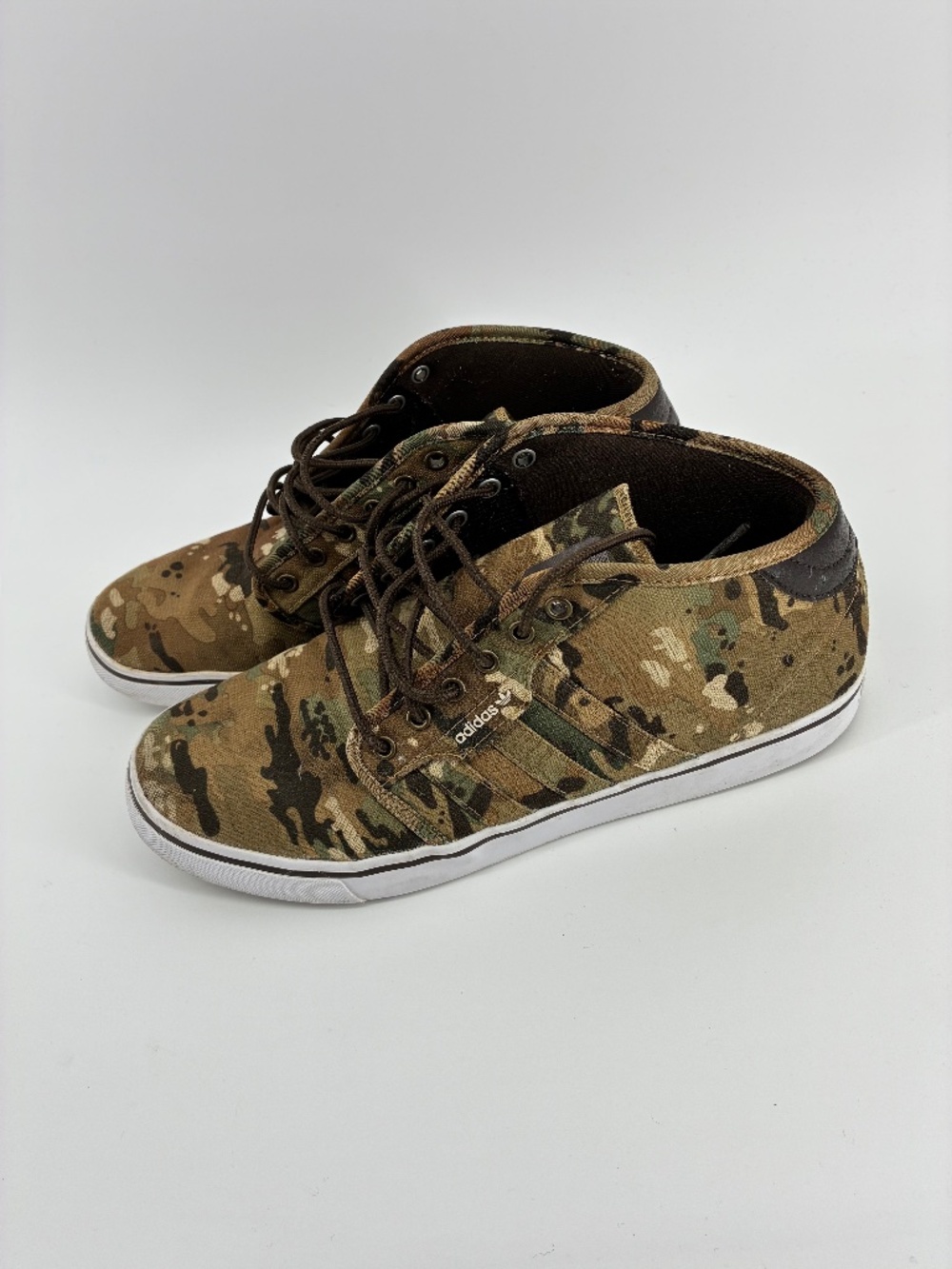 Adidas Camouflage Sneakers with Brown Accents
